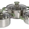 Bo-Camp Sets De Cuisson Elan 1 Plus En 3 Parties Acier Inoxydable Silver