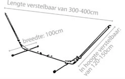 Bo-Garden Hamac Standard Réglable Grey -Camping En Plein Air bo garden hangmatstandaard verstelbaar grey 1