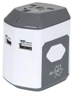 Bo-Trail Prise De Voyage Global Avec USB White-Grey