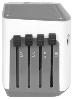 Bo-Trail Prise De Voyage Global Avec USB White-Grey -Camping En Plein Air bo trail reisstekker global met usb white grey 3