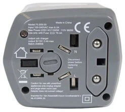 Bo-Trail Prise De Voyage Global Avec USB White-Grey -Camping En Plein Air bo trail reisstekker global met usb white grey 4